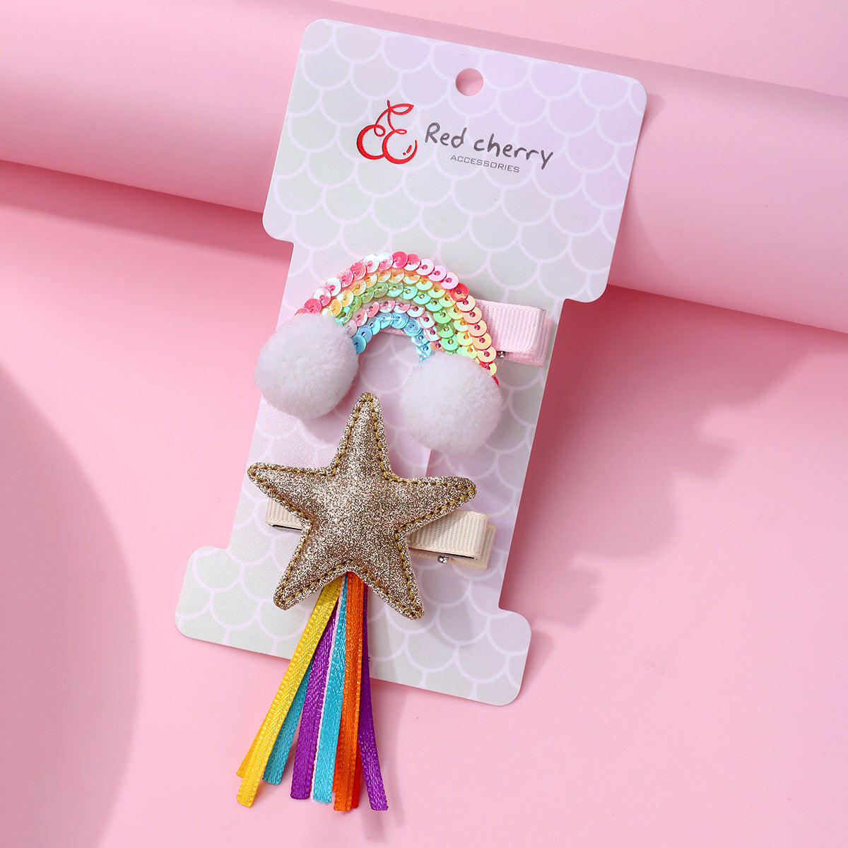 Wholesale Rainbow Five-pointed Star Simple Sweet Popular Hair Accessory